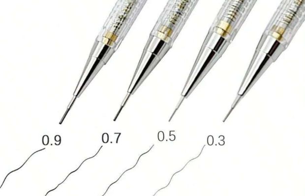Các kích thước ngòi bút chì bấm