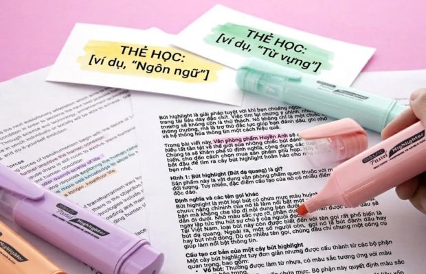 Bút highlight giúp làm nổi bật thông tin quan trọng, hỗ trợ ghi nhớ và tạo điểm nhấn
