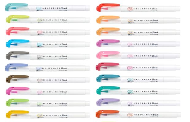 Bút highlight Zebra Mildliner hai đầu với màu pastel nhẹ nhàng