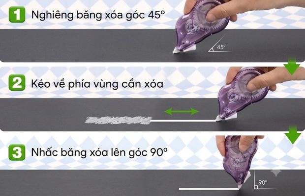 Cách sử dụng bút xóa kéo đúng cách, không bị đứt đoạn