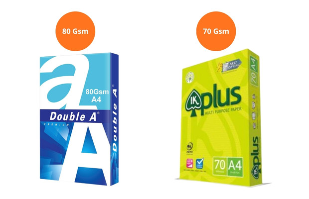 Giấy Double A và IK Plus có sự khác biệt về độ dày, ảnh hưởng trực tiếp đến trải nghiệm sử dụng