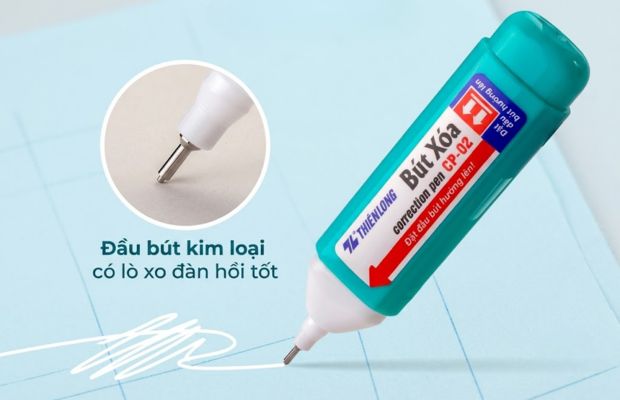 Cấu tạo bút xóa nước gồm thân chứa dung dịch, ngòi điều tiết và viên bi giúp trộn đều dung dịch