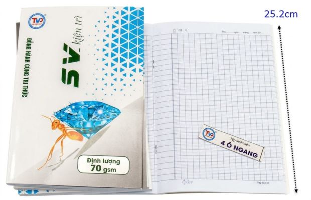 Định lượng giấy 65-100 gsm phù hợp với nhu cầu ghi chép của từng cấp học