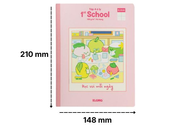 Vở khổ A5 có kích thước nhỏ gọn, thuận tiện cho học sinh mang theo và sử dụng hằng ngày