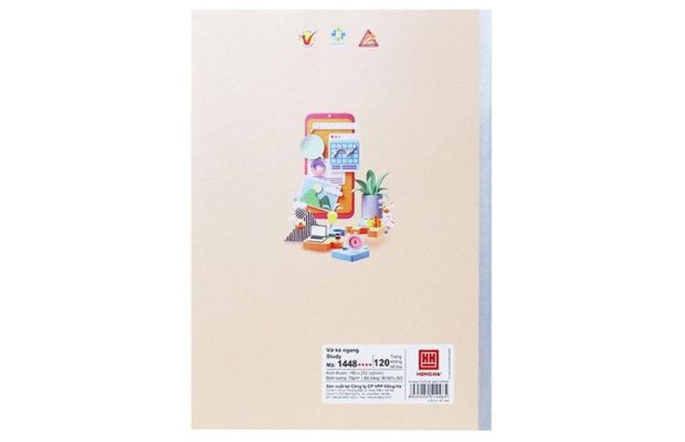Vở kẻ ngang Hồng Hà với thiết kế hiện đại, đường kẻ rõ nét và ruột giấy mịn