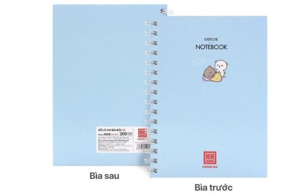 Vở Hồng Hà đa dạng kiểu gáy như may dán gáy và lò xo