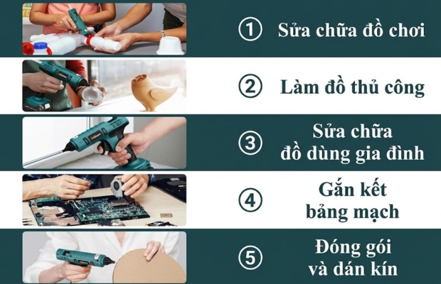 Súng bắn keo nến được sử dụng trong đóng gói, thủ công, sửa chữa và sản xuất
