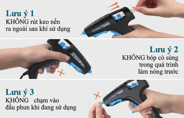 Lưu ý an toàn khi sử dụng súng bắn keo nến trong quá trình làm việc