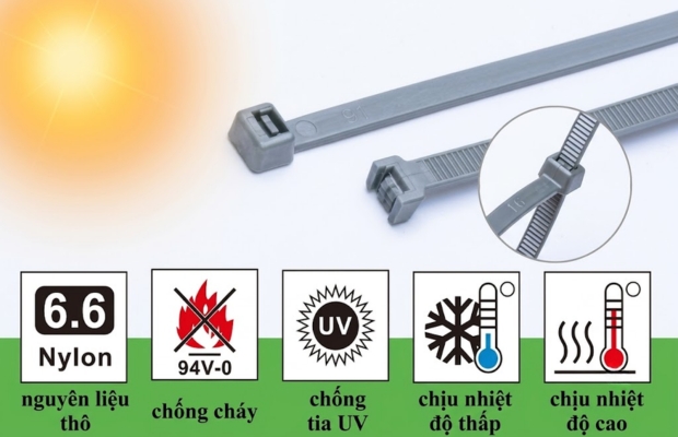 Dây rút nhựa có độ bền cơ học cao và khả năng làm việc trong nhiều điều kiện nhiệt độ