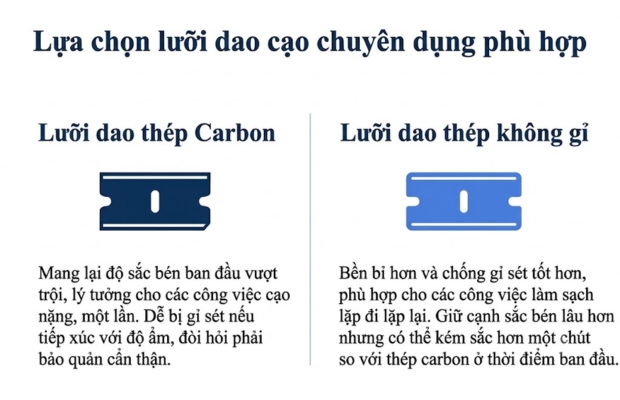 Lưỡi dao thép carbon và thép không gỉ về độ sắc, khả năng giữ cạnh và chống ăn mòn