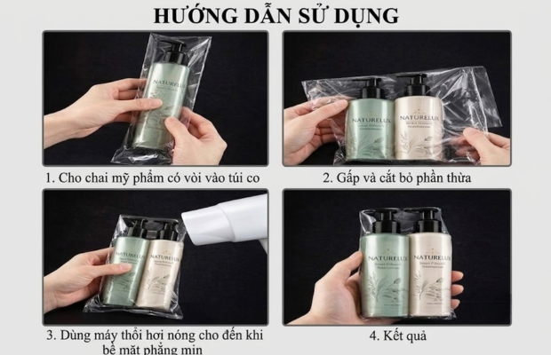 Quy trình sử dụng màng co nhiệt giúp bao bì phẳng, gọn và hạn chế nhăn