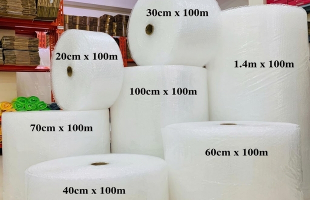 Cuộn xốp hơi có nhiều khổ rộng khác nhau, đáp ứng nhu cầu đóng gói